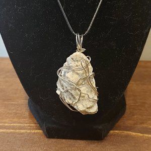 Wire Wrapped Sun Peaks Granite Rock Pendant